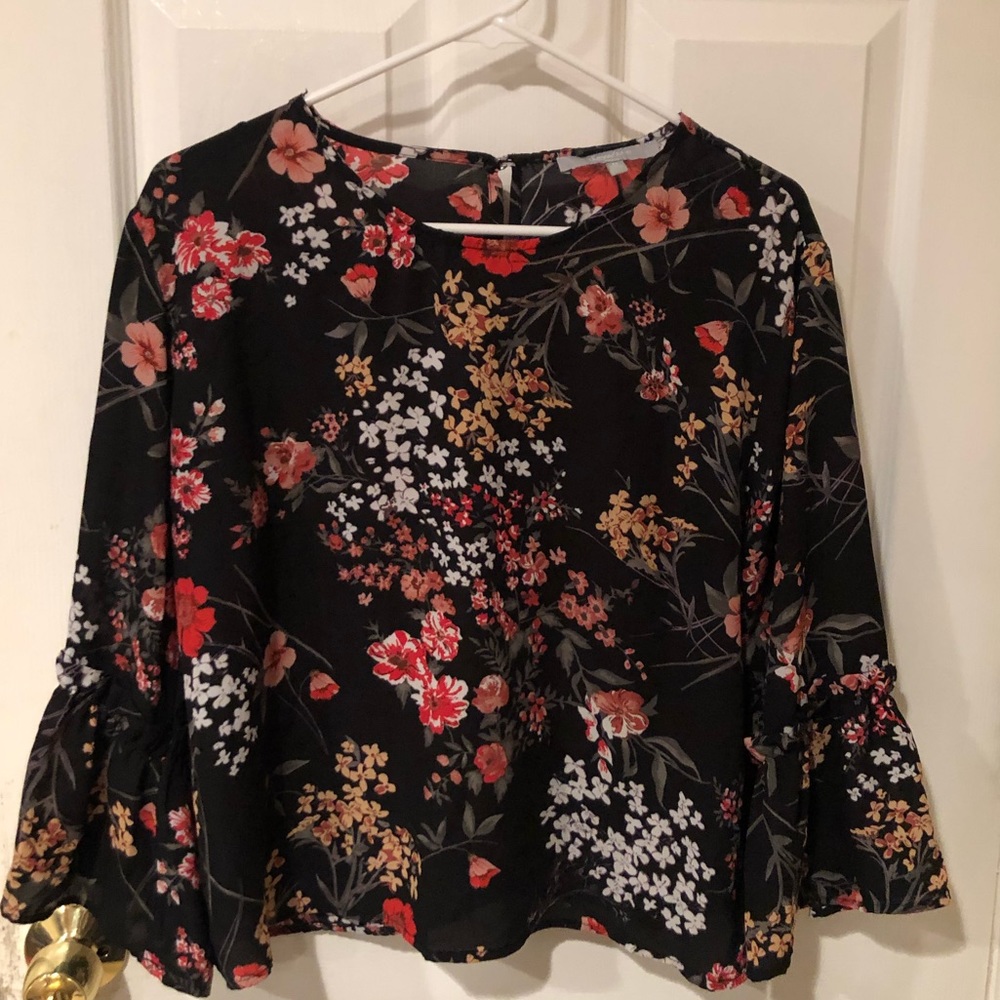 Colorful flower long sleeve shirt